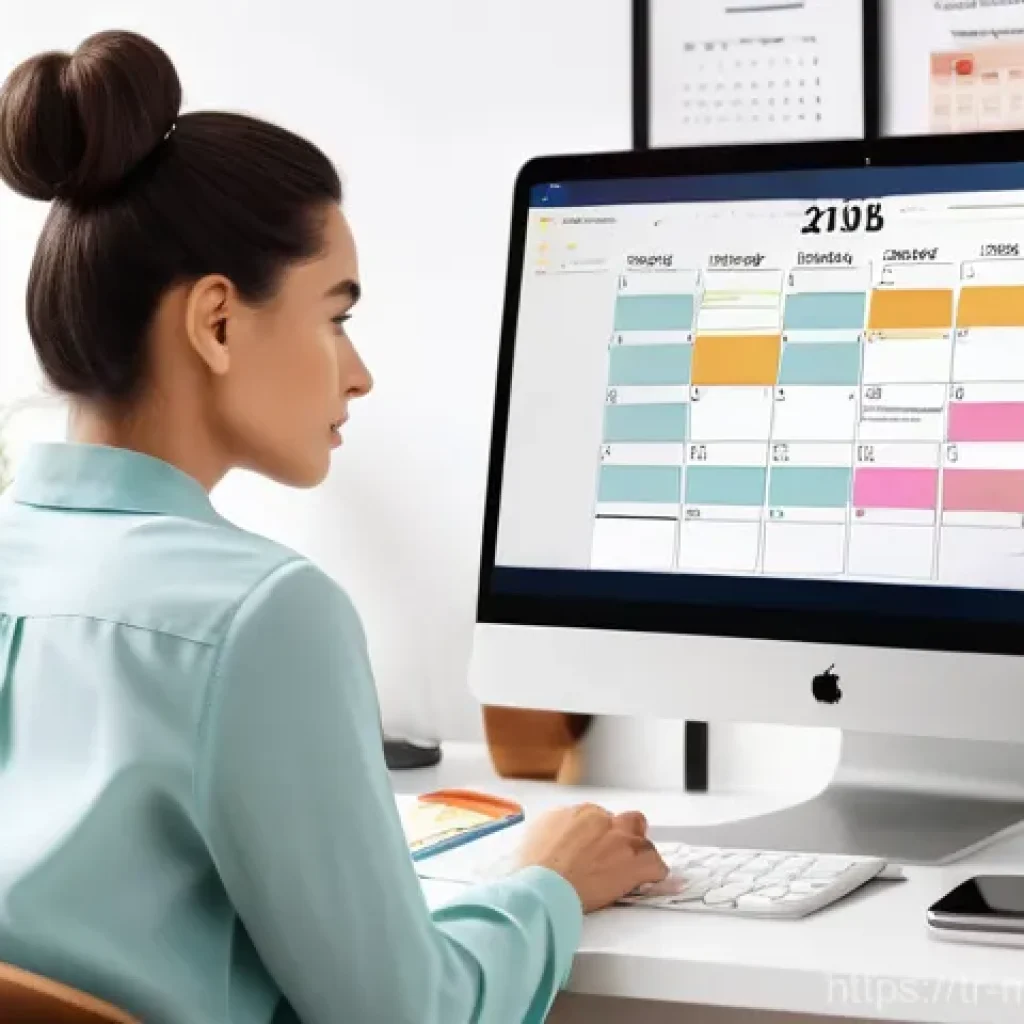 콘텐츠 캘린더 만들기 및 활용법 - **Prompt: Strategic Content Calendar Planning**
    A focused female blogger, in her early 30s, with...